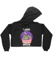 Load image into Gallery viewer, Pixie Cake Face &#39;Always Snoozin&#39; Ladies Cropped Hoodie
