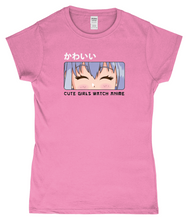 Load image into Gallery viewer, Cute Girls Watch Anime SoftStyle Ladies Fitted T-Shirt
