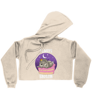 Load image into Gallery viewer, Pixie Cake Face &#39;Always Snoozin&#39; Ladies Cropped Hoodie
