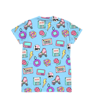 Load image into Gallery viewer, 90&#39;s Kid Retro Print Blue T-Shirt
