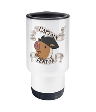 Load image into Gallery viewer, Rob Raven Travel Mug &#39;Captain Fenton Scroll&#39;
