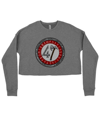 Raw47 Runic Ladies Cropped Sweatshirt