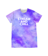 Load image into Gallery viewer, Stream And Chill Purple Galaxy T-shirt
