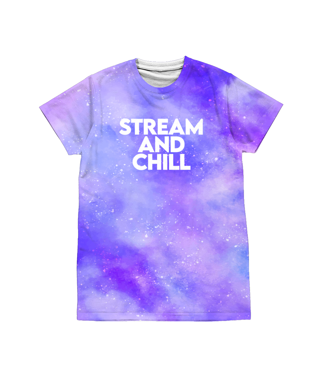 Stream And Chill Purple Galaxy T-shirt