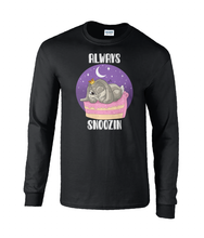 Load image into Gallery viewer, Pixie Cake Face &#39;Always Snoozin&#39; Long Sleeve T-Shirt
