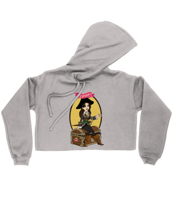 ESP4HIM 'Coffee Hoarding Pirate' Ladies Cropped Hoodie