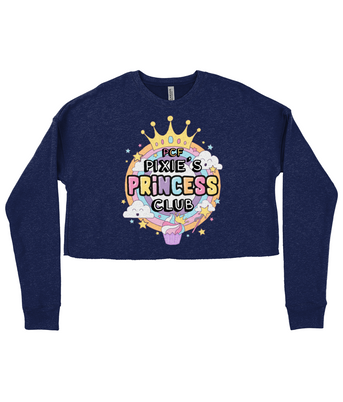 Pixie Cake Face 'Princess Club' Ladies Cropped Sweatshirt