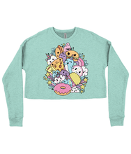 Load image into Gallery viewer, Kawaii Fast Food Friends Ladies Cropped Sweatshirt
