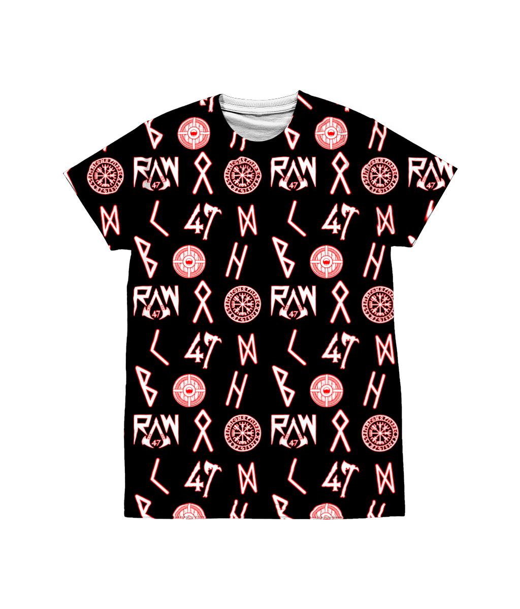 Raw47 Rune Print T-Shirt