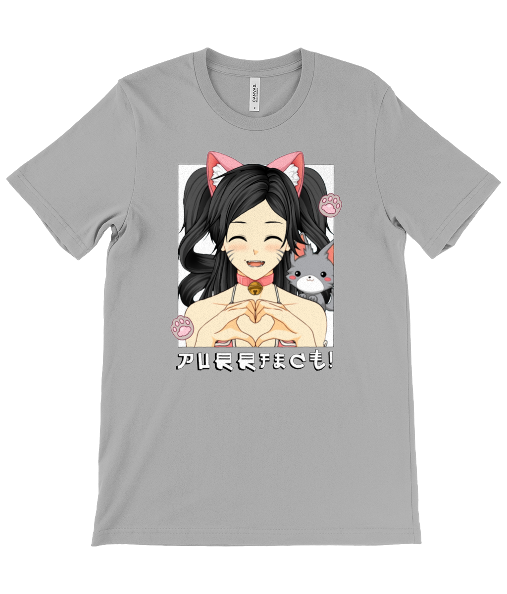 Purrfect Anime Girl Crew Neck T-Shirt