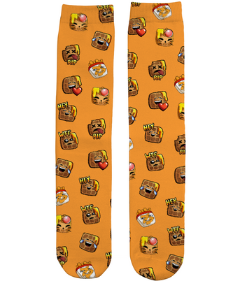 Faffy Waffle Emote Print Unisex Tube Socks